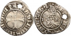 Mantova. Francesco I Gonzaga (1383-1407). Soldino. CNI 9/15. MIR 378. MI. g. 0.63 mm. 16.00 RR. Foro. Di grande rarità BB-BB+.