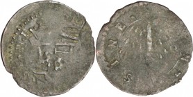 Massa di Lunigiana. Alberico I Cybo Malaspina (1568-1623). Quattrino con stemma e piramide tra raggi. MIR 294. AE. g. 0.50 mm. 16.00 MB.