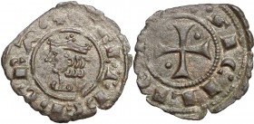 Messina. Federico III d'Aragona (1296-1337). Denaro. Sp. 34/50. MIR 185. AE. g. 0.66 mm. 16.00 Bel BB.