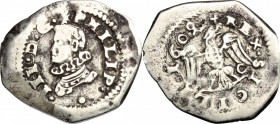 Messina. Filippo III (1598-1621). Tarì 1609 con sigle D C. Sp. 81/82. MIR 348/1. AG. g. 2.47 mm. 21.00 BB.