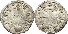 Milano. Carlo V (1516-1556). Soldo. Cr. 21. MIR 294. AG. g. 1.10 mm. 13.70 NC. BB.
