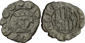 Napoli. Alfonso I d'Aragona (1442-1458). Denaro. CNI 253. P/R al tipo 15. MIR 59/60. MI. g. 0.60 mm. 14.00 . BB.