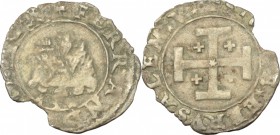Napoli. Ferdinando II d'Aragona (1495-1496). Cinquina. P/R 6. MIR 103. AG. g. 0.56 mm. 17.00 RR. BB. Interessante variante di legenda con le stelline....