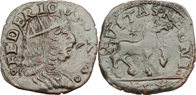 Napoli. Federico III d'Aragona (1496-1501). Cavallo. P/R 19. MIR 110/9 (var). AE...