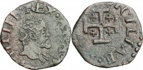 Napoli. Filippo II (1554-1598). Cavallo con croce accantonata da crocette. P/R 108a. MIR 198/1. AE. g. 0.90 mm. 15.00 BB.