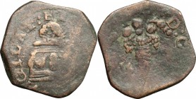 Napoli. Filippo III (1598-1621). Tornese 16 (??). P/R 55-62. MIR 225-226. AE. g. 4.29 mm. 22.00 qBB.