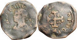 Napoli. Filippo IV (1621-1665). Grano 1622, sigla MC. P/R 55a. MIR 258/1. AE. g. 7.04 mm. 31.00 R. BB.