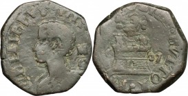 Napoli. Filippo IV (1621-1665). 9 cavalli 1627, sigle M C. P/R 81. MIR 263/2. AE. g. 8.68 mm. 26.00 R. BB.