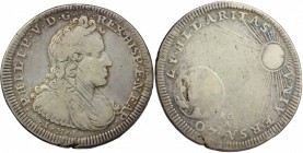 Napoli. Filippo V (1700-1707). Mezzo ducato 1707 sigle AG/A. P/R 2. MIR 310/1. AG. g. 10.49 mm. 32.00 RRR. qBB.