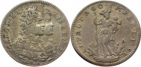 Napoli. Carlo VI (1711-1734). Tarì 1716. P/R 17. MIR 325. AG. g. 4.39 mm. 24.00 R. Patina riposata Bel BB.