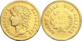 Napoli. Gioacchino Murat (1808-1815). 40 lire 1813. P/R 9. MIR 439. AU. g. 12.80 mm. 27.00 R. qBB.