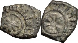 Palermo. Guglielmo I (1154-1166). Kharruba con rovescio incuso. Travaini 301. AE. g. 0.30 mm. 8.00 RR. Errore di particolare interesse e rarità. BB+.