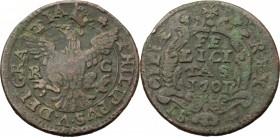 Palermo. Filippo V di Borbone (1701-1713). Grano 1701. Sp. 20. MIR 506. AE. g. 4.77 mm. 24.50 BB.