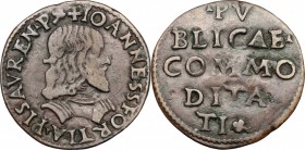 Pesaro. Giovanni Sforza (1489-1500 e 1503-1510). Soldo. Cav. PS 104. AE. g. 1.54 mm. 19.00 BB+.