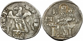 Pisa. Repubblica a nome di Federico I (1155-1312). Grosso aquilino minore, simbolo campana. MIR 405/2. AG. g. 1.81 mm. 20.00 BB.