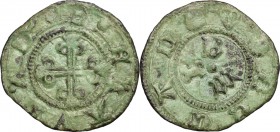 Recanati. Autonome (Sec. XV). Quattrino. CNI tav. XXVI, 18. MI. g. 0.55 mm. 15.50 BB.