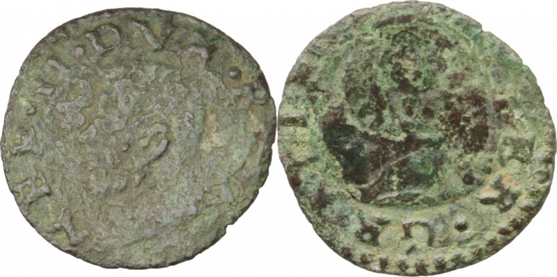 Reggio Emilia. Ercole II d'Este (1534-1559). Bagattino con testa a s. e la Vergi...