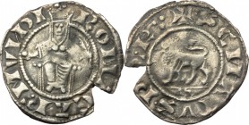Roma. Senato Romano (1184-1439). Mezzo grosso. Berm. 112. AG. g. 1.45 mm. 21.00 Manca piccola porzione marginale del tondello MB.