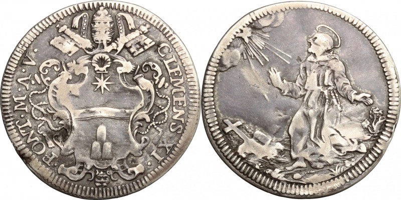 Roma. Clemente XI (1700-1721). Giulio A. V. Berm. 2422. AG. g. 2.87 mm. 26.00 R....