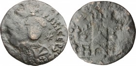 Salerno. Gisulfo II (1052-1077). Follaro. MIR 530. AE. g. 2.69 RR. qBB-BB. Provenance: Acquistata privatamente presso la ditta A&B Roma nel 1996.