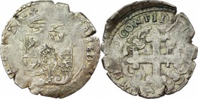 Casa Savoia. Vittorio Amedeo I (1630-1637). Soldo. MIR 719. B. 603. AR. g. 2.37 mm. 22.00 RR. Difetti di conio, altrimenti BB.