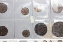Regno di Italia. Umberto I (1878-1900). Lotto di 8 monete: 10 centesimi 1894 Birmingham (SPL); 5 centesimi 1895 (BB+) R; 2 centesimi 1895 (BB) R; 2 ce...