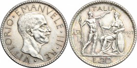 Regno di Italia. Vittorio Emanuele III (1900-1943). 20 lire 1927, A. VI. Pag. 672. Mont. 65. AG. mm. 35.50 NC. SPL+.