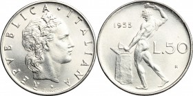 50 lire 1955. Mont. 08. AC. FDC.
