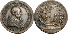 Innocenzo IX (1591), Giovanni Antonio Facchinetti. Medaglia 1591 emessa a ricordo del Pontificato. D/ Busto a destra a testa nuda con piviale decorato...