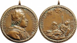 Clemente XI (1700-1721), Giovanni Francesco Albani. Medaglia straordinaria, A. III per celebrare la fermezza morale del Pontefice. D/ Busto a destra c...