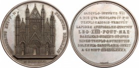 Leone XIII (1878-1903), Gioacchino Pecci. Medaglia straordinaria 1890 per ricordare la concessione del titolo di 'Basilica Minore' al Duomo di Orvieto...