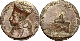 Milano. Carlo Borromeo (1538-1584). Medaglia celebrativa. D/ B CAR BORROMEVS CARD ARCHIEP MEDI. Busto a sinistra con mantello. R/ SOLA GAVDET HVMILITA...