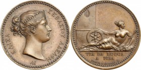 Lucca. Elisa Bonaparte (1805-1814). Medaglia per l'inaugurazione della strada da Lucca a Pisa. Bramsen 2210. Julius 1983. Martini 652. AE. mm. 23.00 I...