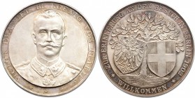 Casa Savoia. Vittorio Emanuele III (1900-1943). Medaglia per la visita del Re a Berlino, 1902. D/ VICTOR EMANUEL III KOENIG VON ITALIEN. Busto frontal...