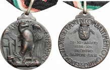 Medaglia federazione dei Fasci di combattimento di Torino per l'incontro Giappone-Italia del 29-30 agosto 1936. AE. mm. 32.50 qSPL.