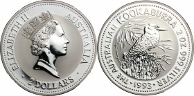 Australia. Elisabetta II (dal 1952). 2 dollars 1993 Proof. AG. 2 oz 999 silver