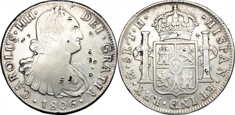 China. Charles IV (1788-1808). Chopmarked 8 Reales 1806 TH, Mexico City. Host co...
