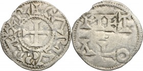 France. Charles the Simple (898-922), as King of West France. AR Denier. Metallum (Melle) mint. Depeyrot 629. MEC –. AR. g. 0.99 mm. 21.00 VF. Melle, ...