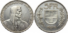 Switzerland. 5 francs 1926, Berne. AG. mm. 37.00 R. Bel BB.