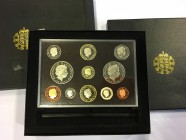 United Kingdom. Elizabeth II (1952 -). 2008 Royal Mint Proof Year Set of 11 coins. In original case with presentation box and certificates of authenti...
