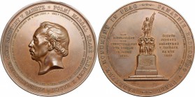 Czech Republic. Joseph Radetzky von Radetz (1766-1858), field marshal. Medal commemorating the erection of his Statue in Prague, 1859. AE. mm. 80.00 I...