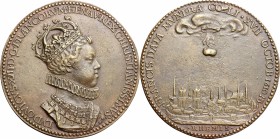 France. Louis XIII (1610-1643). Medal commemorating the coronation at Rheims in 1610. Hill & Pollard, Kress 555. AE. mm. 47.00 Inc. N. Briot. EF.