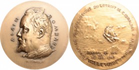 France. Alain Bombarde (1924-2005), biologist, physician and politician. Medal 1971, commemorating the emprise of Bombarde: he deliberately drifted ac...