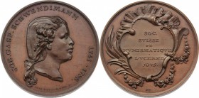 Switzerland. Kaspar Joseph Schwendimann (1741-1786), medallist and engraver. Medal 1895 Societè Svisse de Numismatique, Lucerne. Forrer p. 434. AE. mm...
