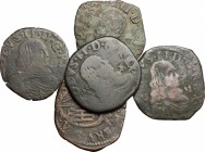 Napoli. Lotto di 5 monete, prevalentemente di Carlo II. AE.