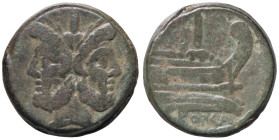 ROMANE REPUBBLICANE - ANONIME - Monete senza simboli (dopo 211 a.C.) - Asse Cr. 56/2; Syd. 143 (AE g. 35,85)
qBB
