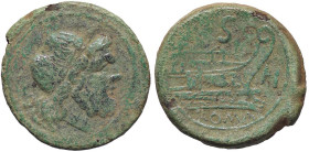 ROMANE REPUBBLICANE - ANONIME - Monete con simboli o monogrammi (211-170 a.C.) - Semisse Cr. 85/3 (AE g. 14,81)
meglio di MB