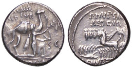 ROMANE REPUBBLICANE - AEMILIA - M. Aemilius Scaurus e Pub. Plautius Hypsaes (58 a.C.) - Denario B. 8; Cr. 422/1b (AG g. 3,93)
qSPL/SPL