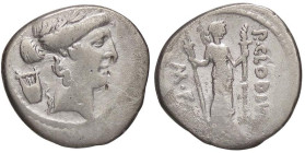 ROMANE REPUBBLICANE - CLAUDIA - P. Clodius M. f. Turrinus (42 a C.) - Denario B. 15; Cr. 494/23 (AG g. 3,67)
meglio di MB