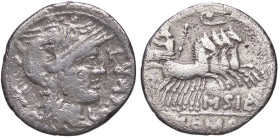 ROMANE REPUBBLICANE - CURTIA - Q. Curtius (116-115 a.C.) - Denario B. 2; Cr. 285/2 (AG g. 3,56)
MB